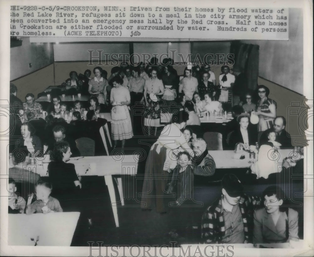 1950 Press Photo flood refugees