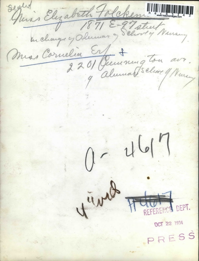 1934 Press Photo Elizabeth Folckeman, Cornelia Erf, Alumnae Selway School