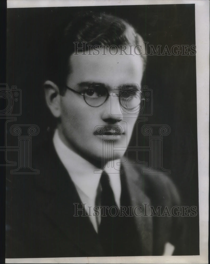 1934 Press Photo A. Gladstone Finnie Of Cleveland Heights Ohio Portrait