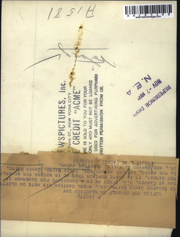 1931 Press Photo Ex Sen David Baird Jr, & Baird Sr, Ed Kelly at elections