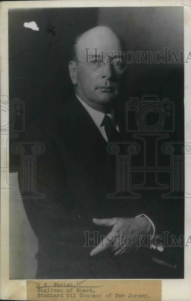 1933 Press Photo W.S. Farish Standard Oil Company Of New Jersey Board Chairman- Historic Images