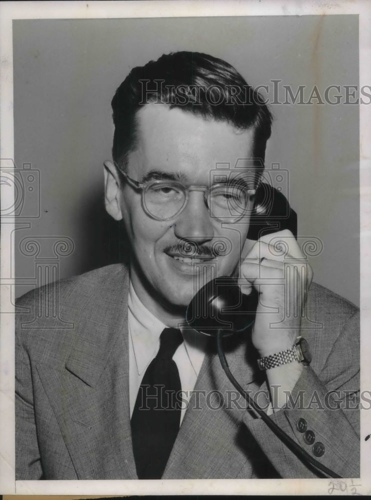 1947 Press Photo D.C. Dr John Porterfield, research grants div of Public Health