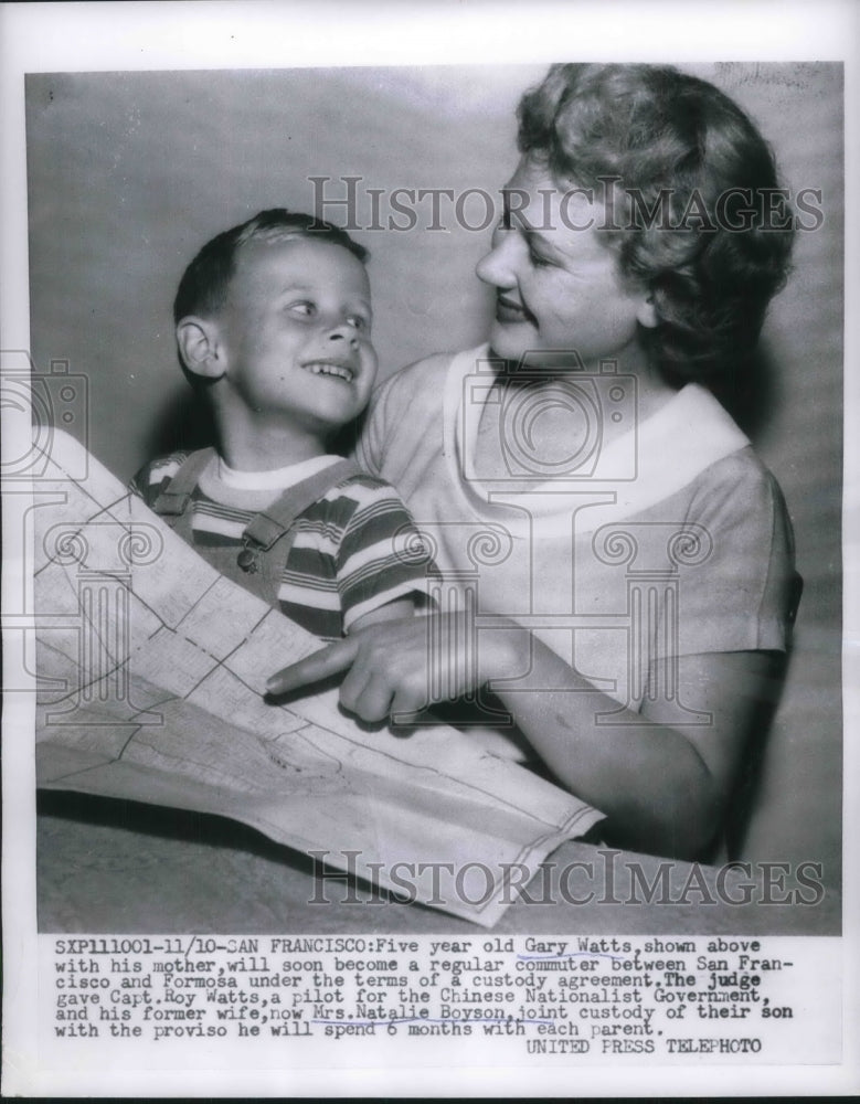 1955 Press Photo Gary Watts Child Was Subject Of International Custody Battle
