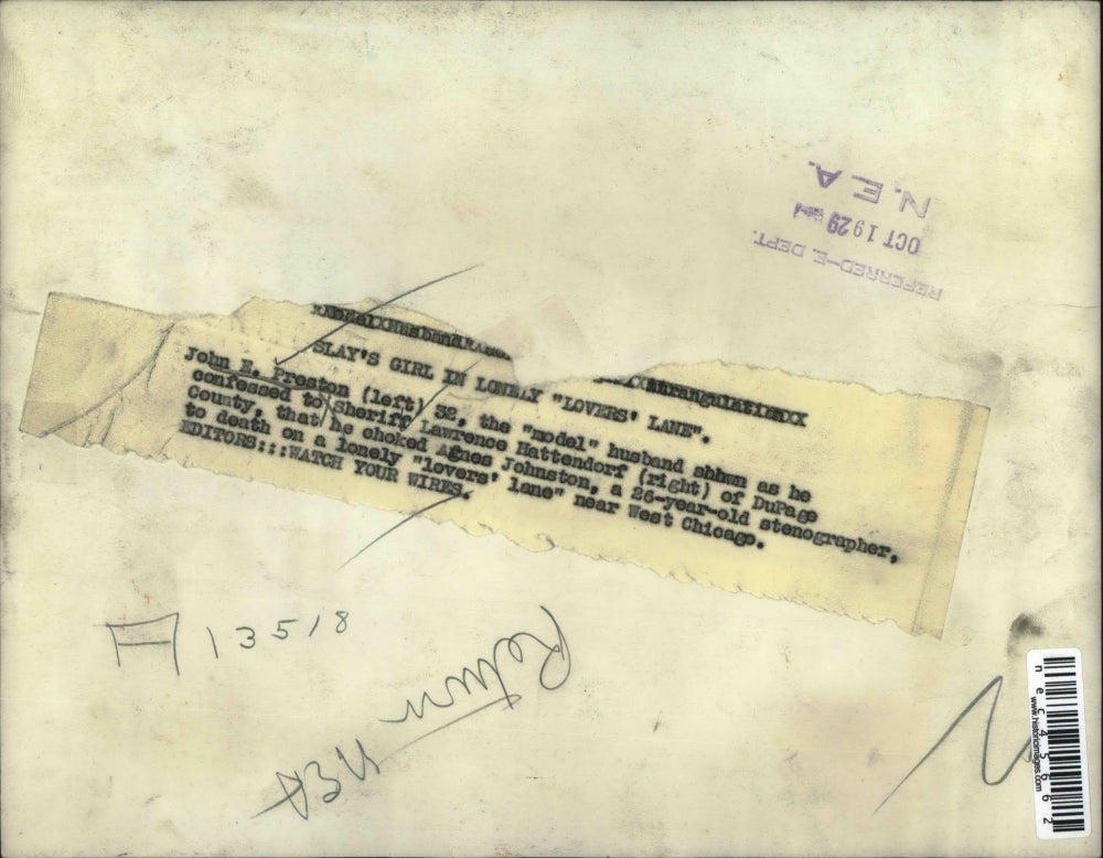 1929 Press Photo John Preston confessed to choking Agnes Johnston