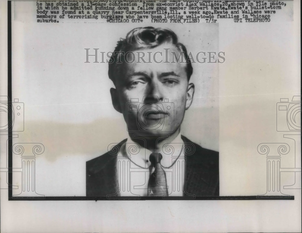1952 Press Photo Alex Wallace killed Herbert Kwate
