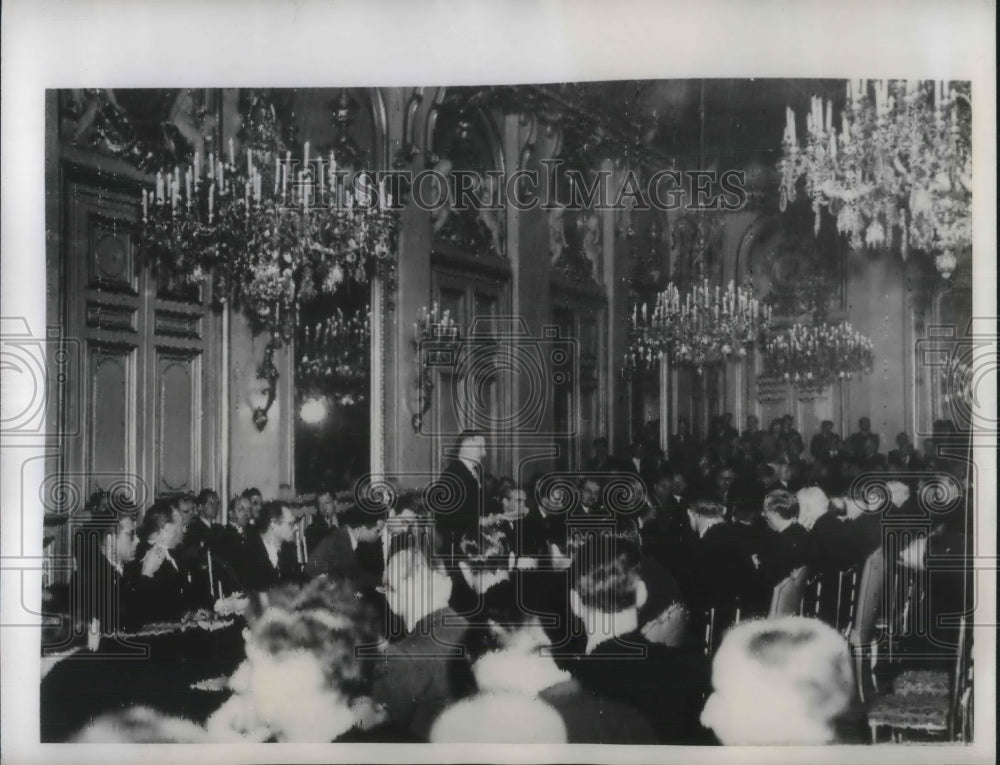 1947 Press Photo Paris, France Minister G Bidault, Economic Co-Op conference