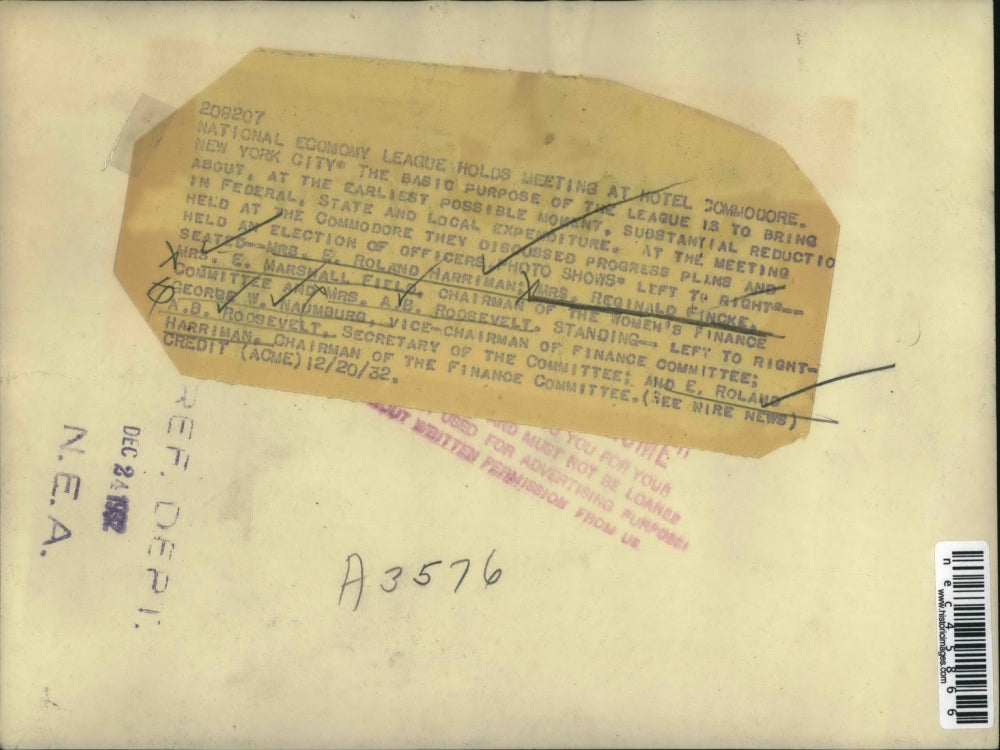 1932 Press Photo National Economy League Holds Meeting at Hotel Commodore