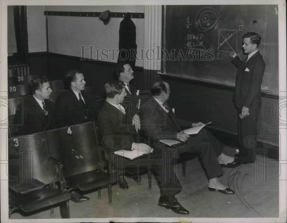 1936 Press Photo N.Y. City Police enter New York University- Historic Images