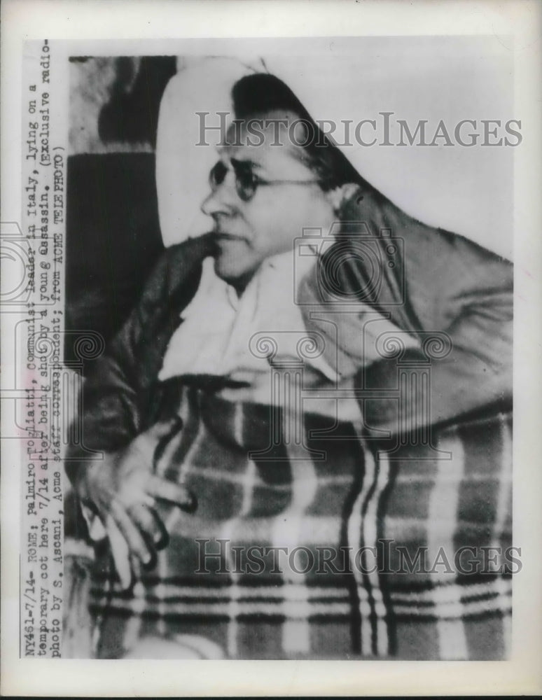 Load image into Gallery viewer, 1948 Press Photo Palmiro Togliatti Italy Communist Leader Shot By Assassin
