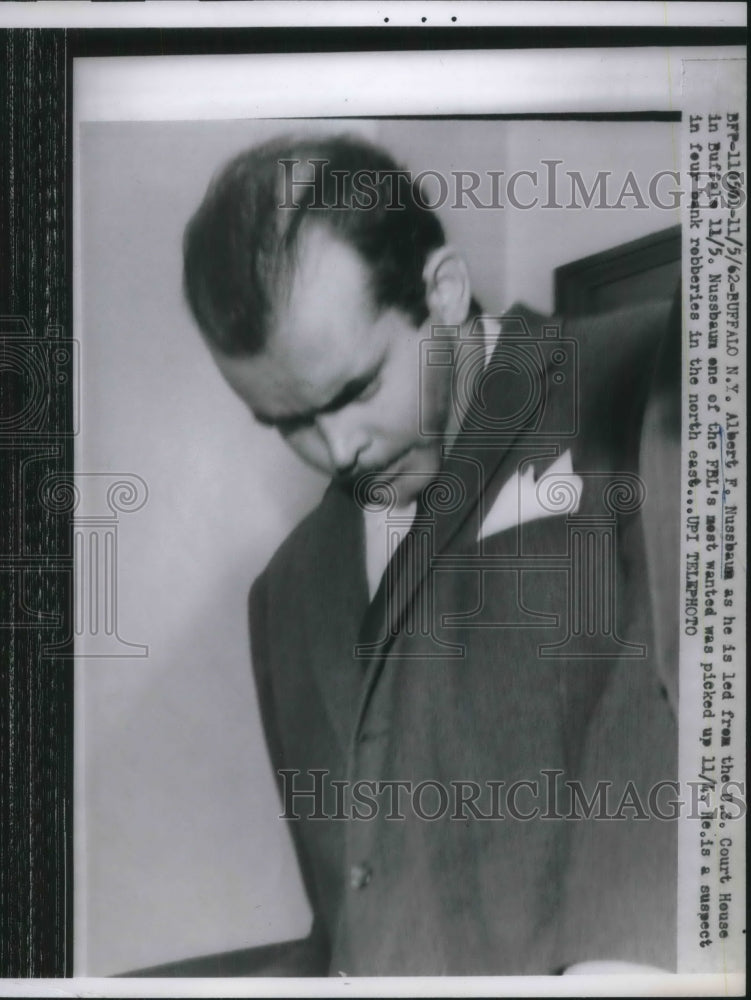 1962 Press Photo Albert Nussbaum on FBI's most wanted list