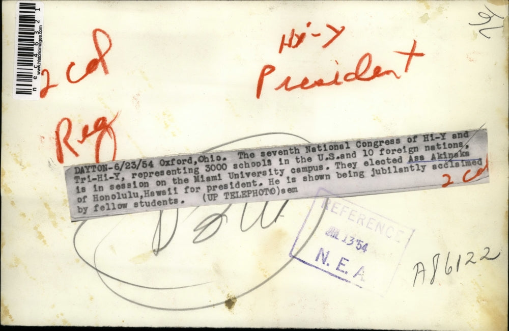 1954 Press Photo Tri-Hi-Y, represents 3000 schools in the US