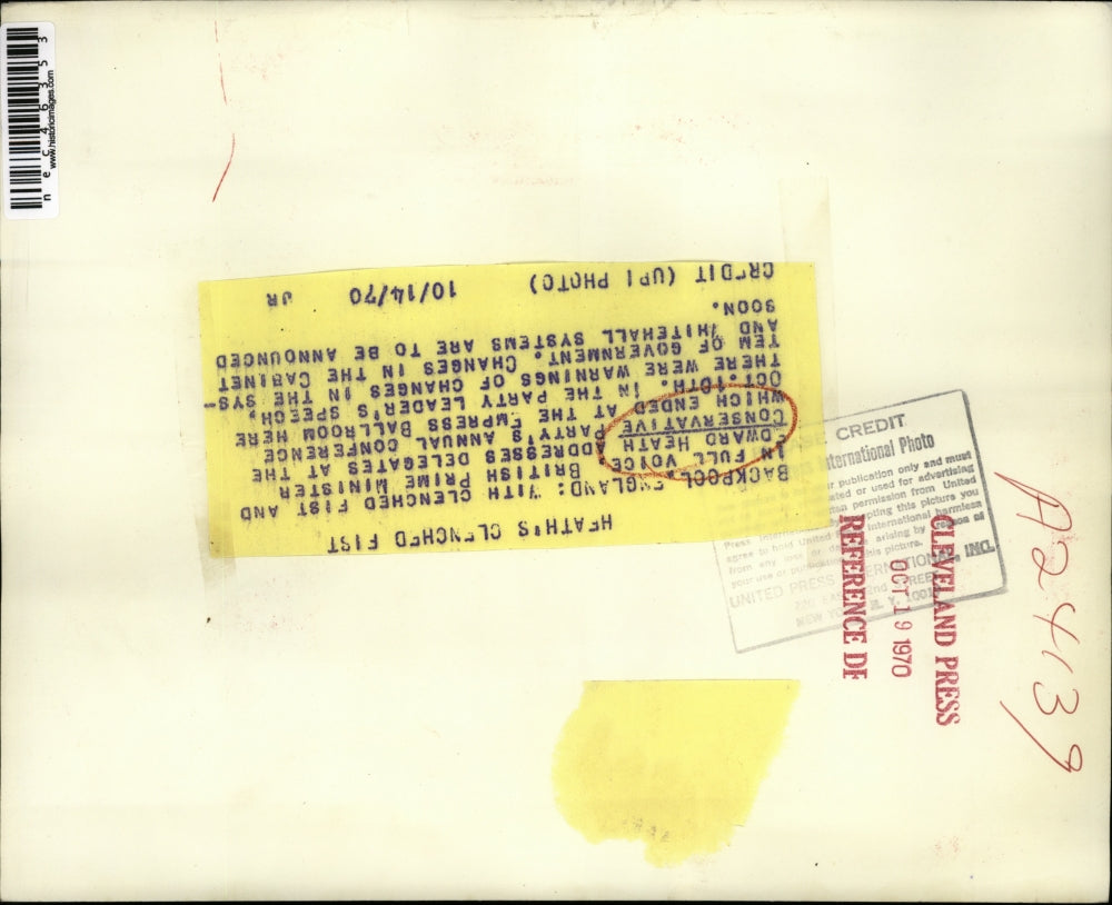 1970 Press Photo British Prime Minister Edward Heath addresses Delegates