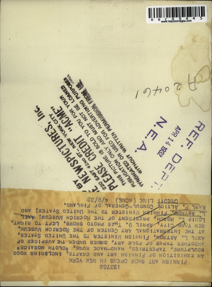 1932 Press Photo Louis Horsch, Axel Astrom, Carl Altio art show