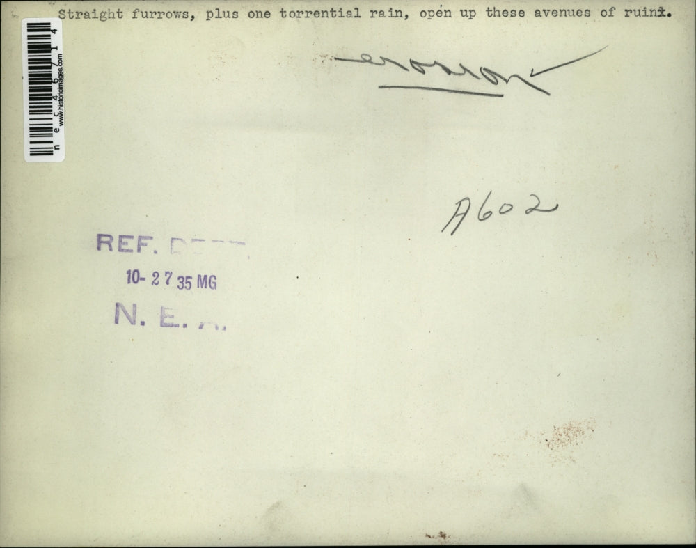 1935 Press Photo Erosion On Side Of Mountain From Torrential Rains