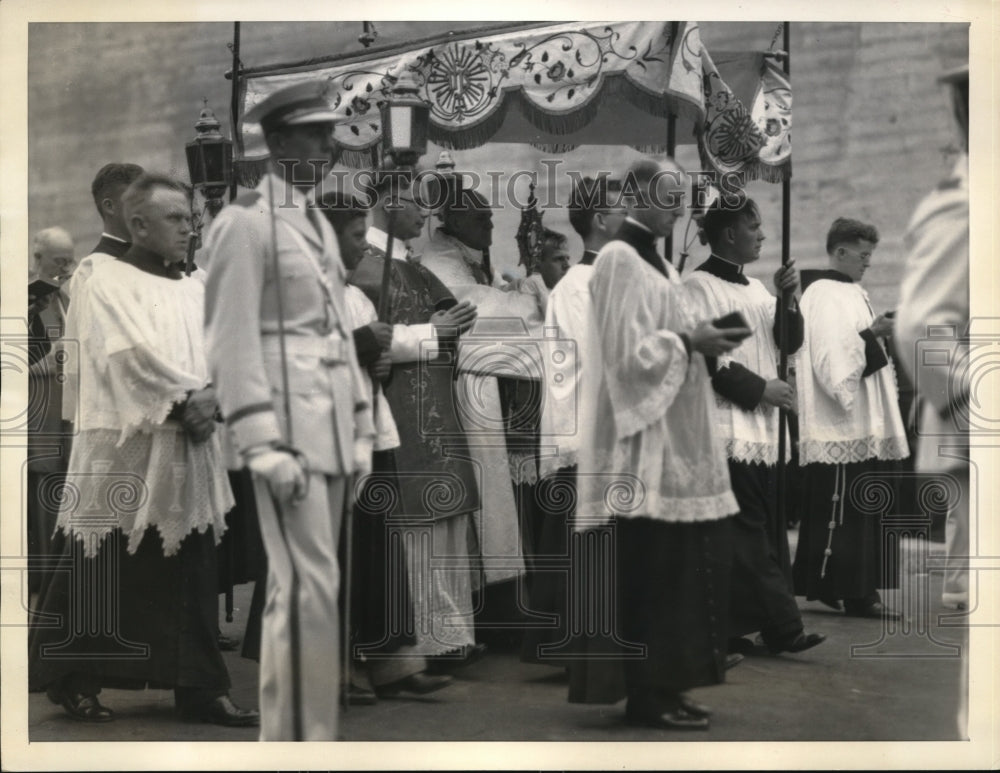1933 Press Photo San Francisco, Cal Archbishop EJ Hanna, Mitty & priests