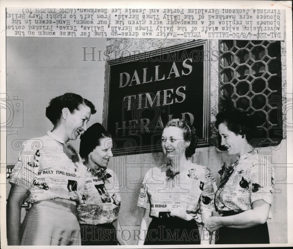 1950 Press Photo Dallas Daily Times News Staff Wear Print Shirts For Easter