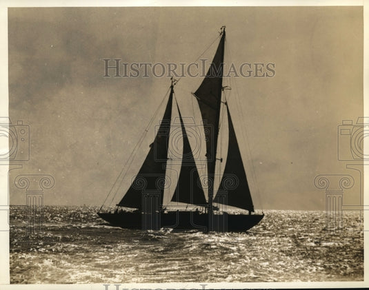 1936 Press Photo The Vamarie, Vadim Makaroff's staysail ketch from Oyster Bay LI