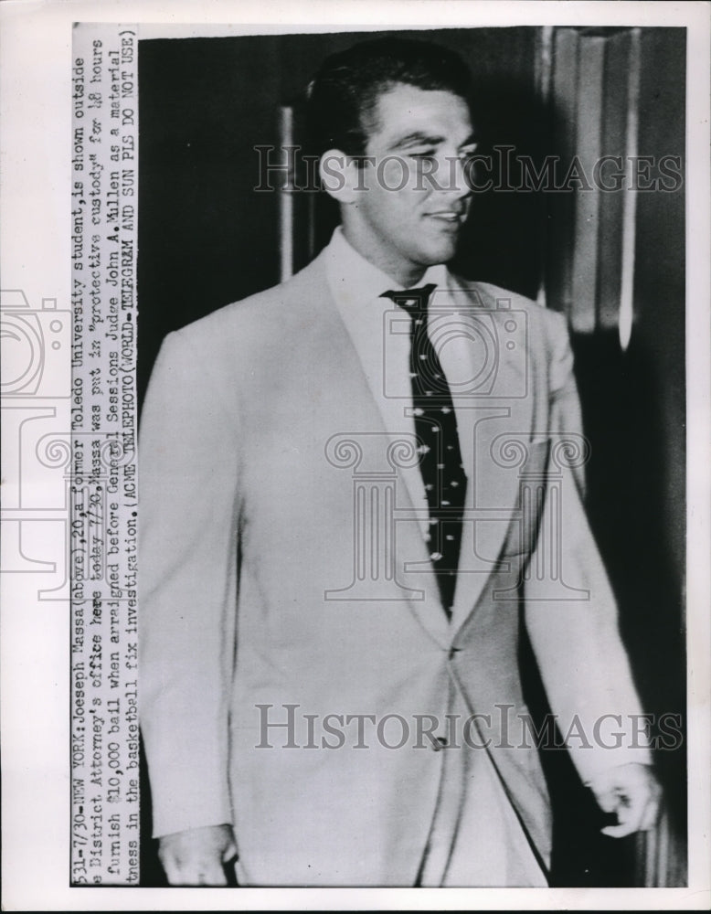 Press Photo Toledo University student Joseph Massa at District Attorney's Office