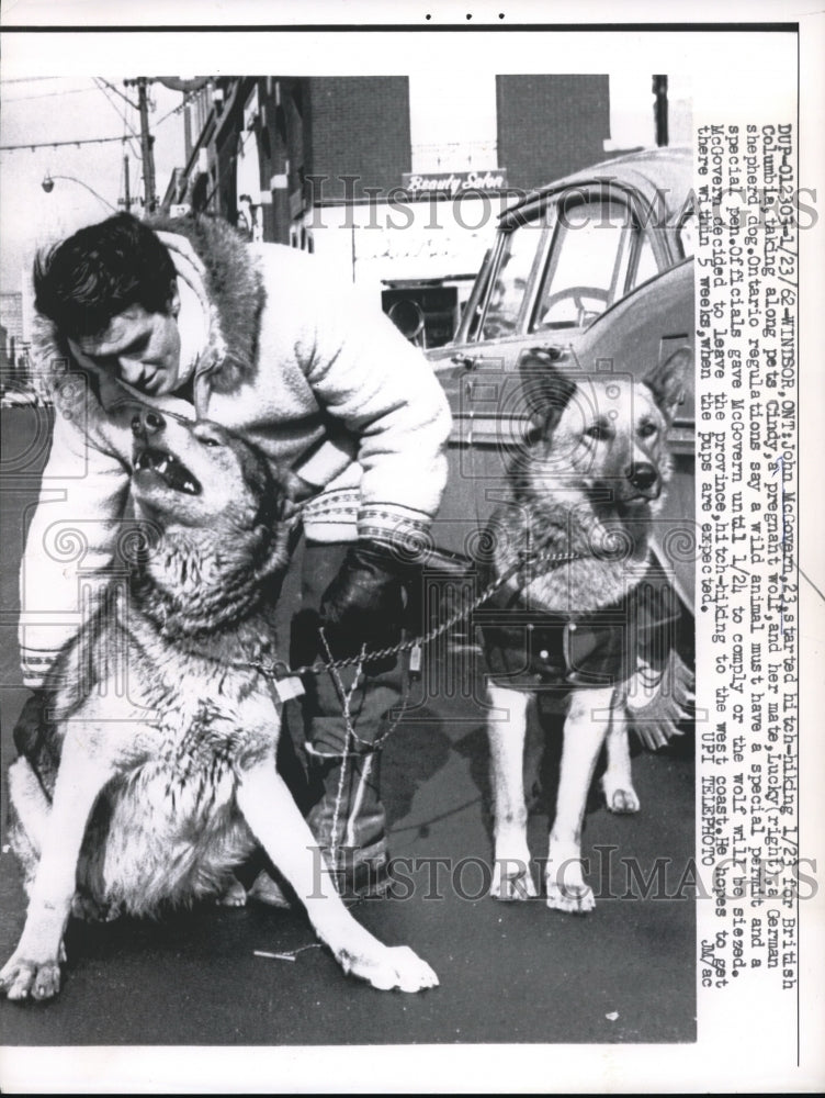 1962 Press Photo John McGovern started hitch-hiking for British Columbia