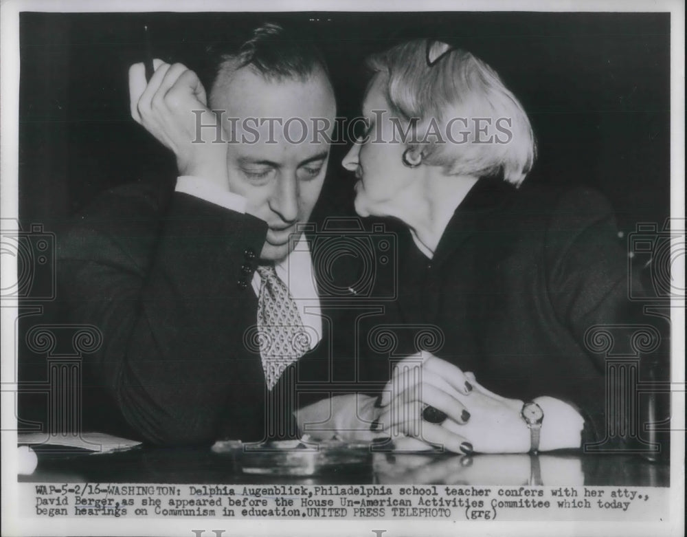 Press Photo Washington D.C. Delphia Augenblick with attny David Berger hearings