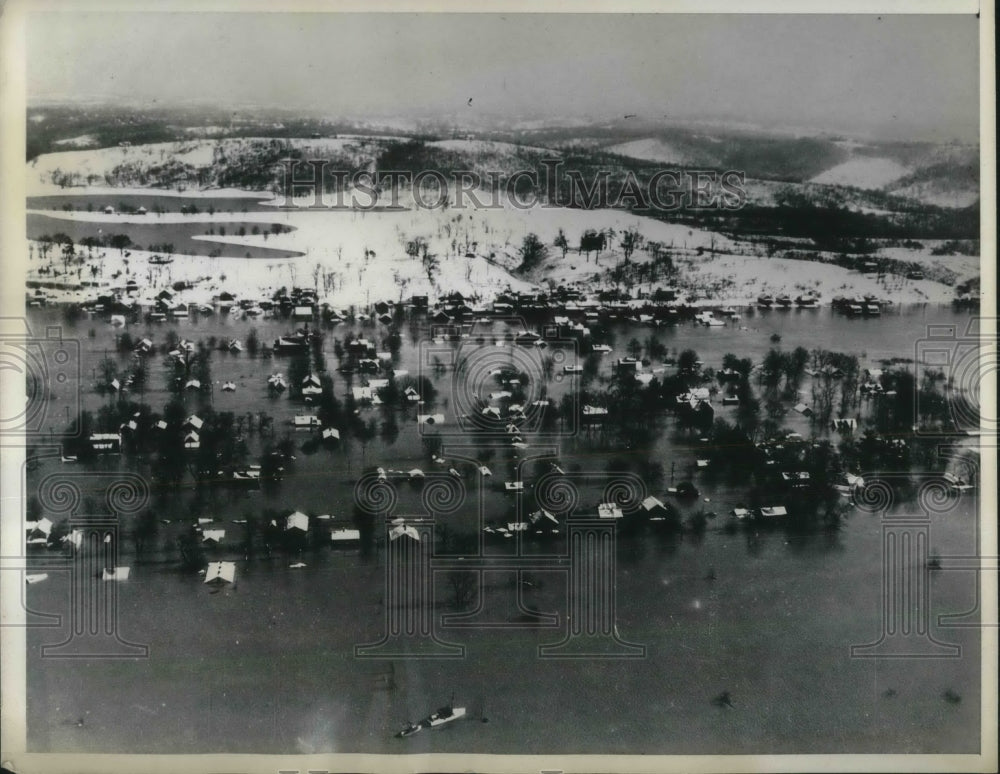 1937 Press Photo California Ohio flood Ohio River