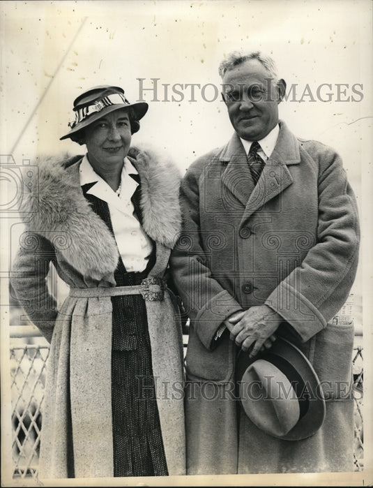 1934 Press Photo Mr. and Mrs. F.C. Weber arrive on S.S. Vulcania- Historic Images