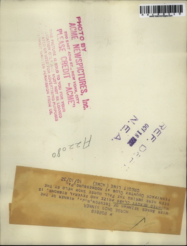 1932 Press Photo Agnes Weinman, Winner of Mounted Beauty Class Fall Horse Show