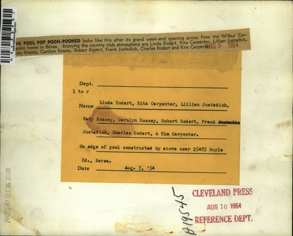 1954 Press Photo Swimmers at Newly Constructed Pool - nec48497