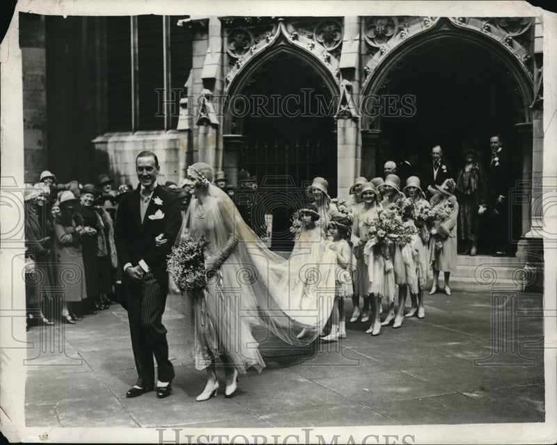 Load image into Gallery viewer, 1930 Press Photo James H. Rutland Weds Hon. Marian Stanley, Westminster
