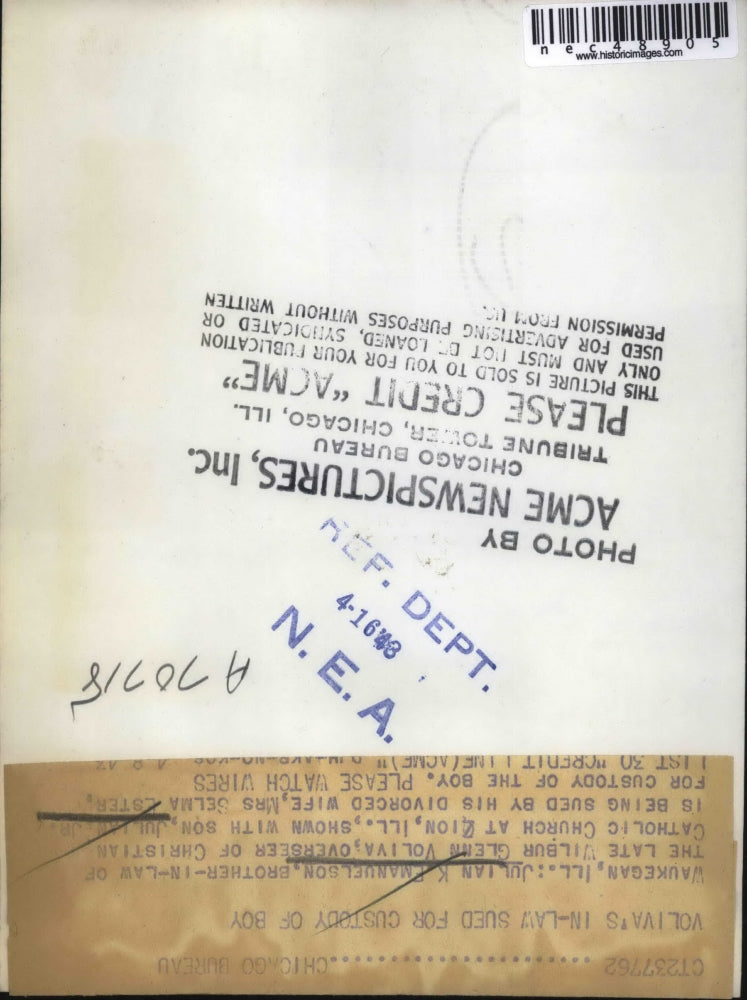 Load image into Gallery viewer, 1948 Press Photo Julian Emmanuelson sued by ex-wife for custody of son Julian Jr
