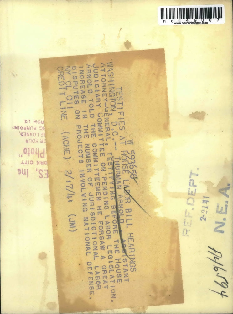 1941 Press Photo D.C. Thurman Arnold, asst Attorney General