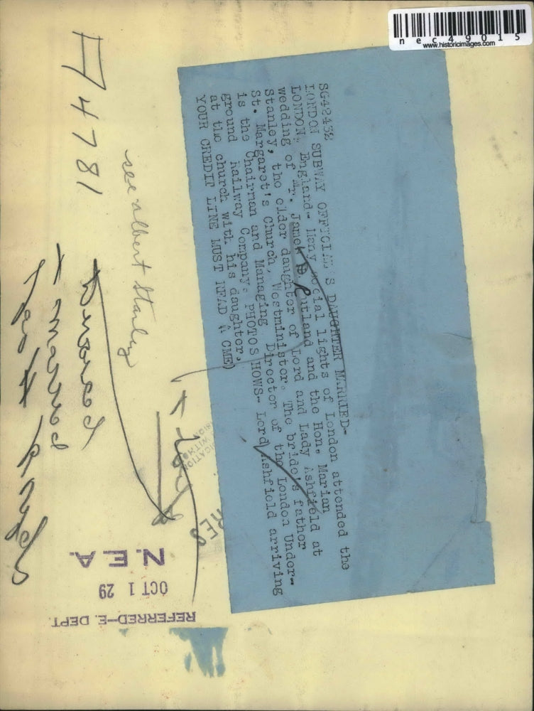 1929 Press Photo London Socialites Attend Wedding Of James Rutland