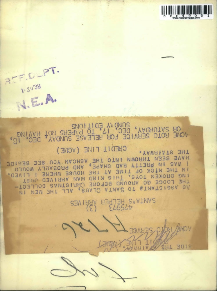 1938 Press Photo Man collecting broken toys to repair for Christmas - nec49061