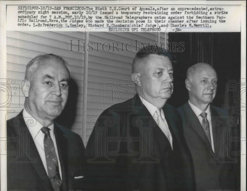 Load image into Gallery viewer, 1961 Press Photo Judges in the Ninth U.S. Court of Appeals
