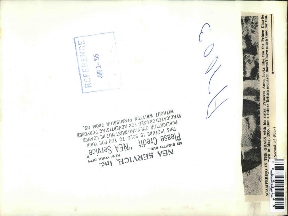 1955 Press Photo Prince Charles playing with sister Anne - nec49348