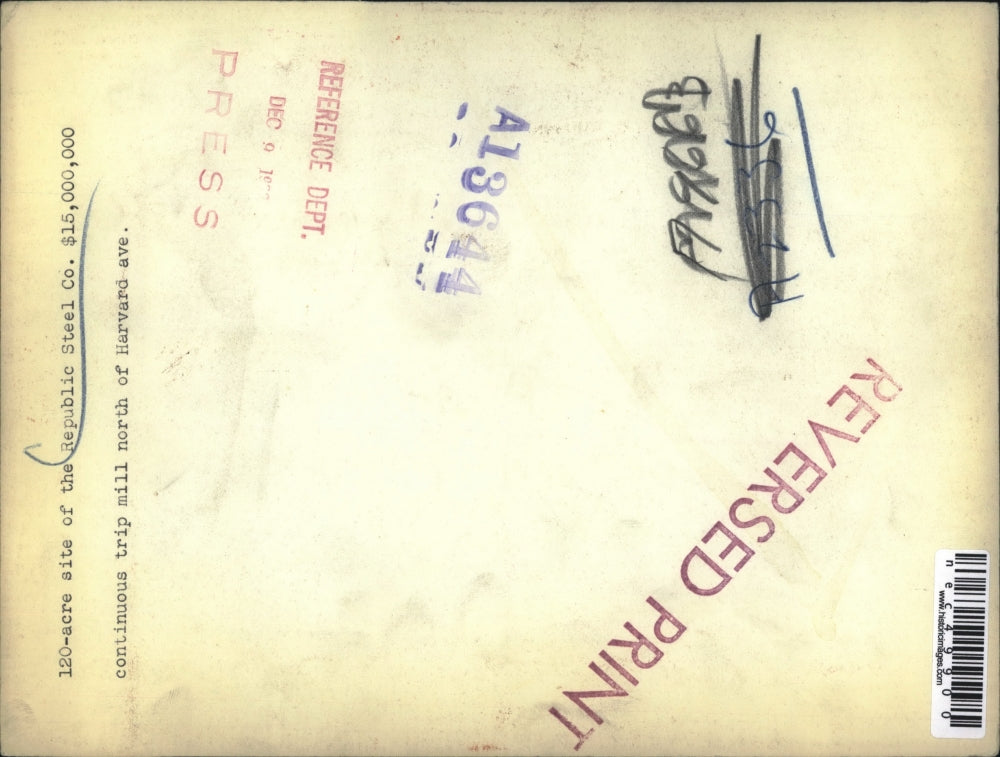 Press Photo 120-acre site of the Republic Steel Co. $15,000,000 - nec49900