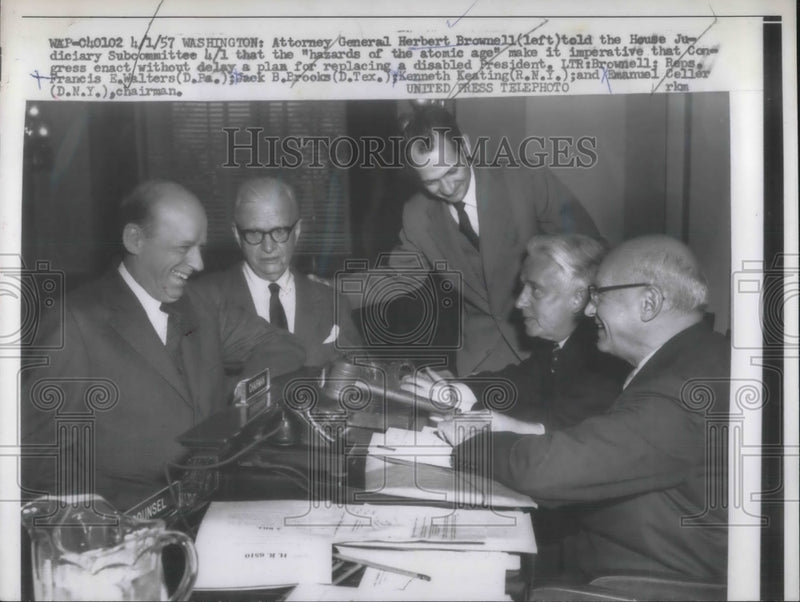 Load image into Gallery viewer, 1957 Press Photo Attorney General Herbert Brownell Advocates Need For Plan

