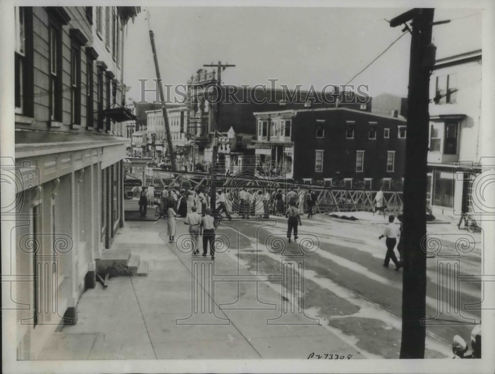 1934 Press Photo Cloudburst Wreck Bridges and Houses on Cohansey River Bridgeton