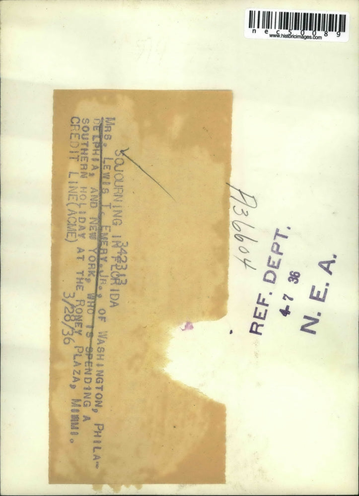 1936 Press Photo Mrs. Lewis T. Emery, Jr. on Holiday