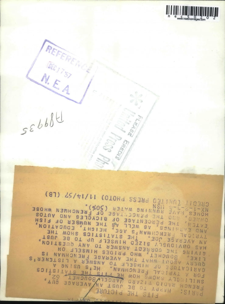 1957 Press Photo French Radio Wizard Marcel Bouchet Is Average Frenchman