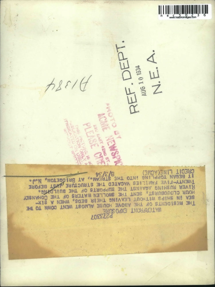 1934 Press Photo Residential House In Bridgeton Jersey Ripped Apart By Flood