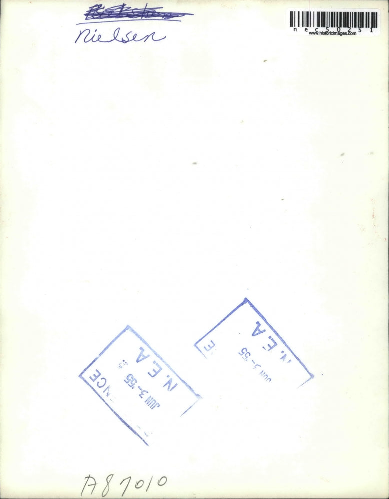 1955 Press Photo Ft Bragg, Calif Carole Nielsen & rhododendron blooms