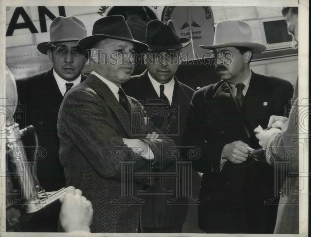 1938 Press Photo Mexican President Adolfo De La Huerta And Officials Visit USA- Historic Images