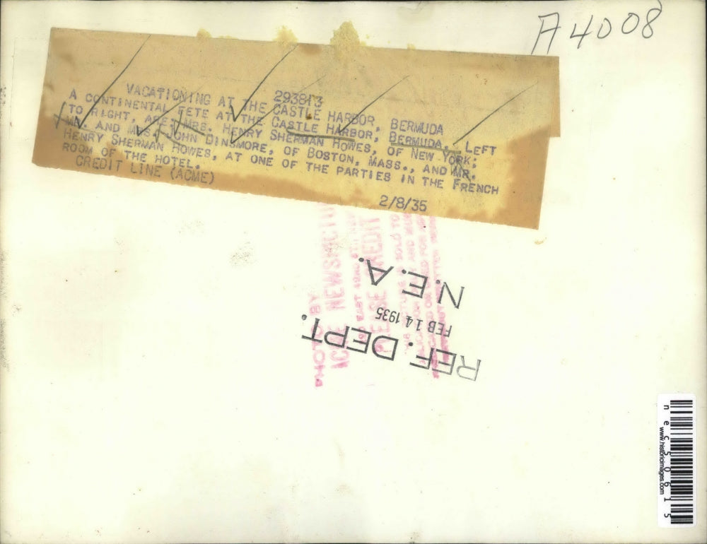 1935 Press Photo Socialites At Black Tie Party In Castle Harbor Bermuda