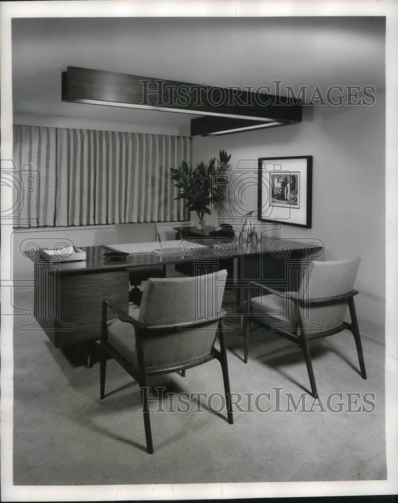 Load image into Gallery viewer, 1956 Press Photo After Office in Where They Work Exhibit at Office Equipment Co.
