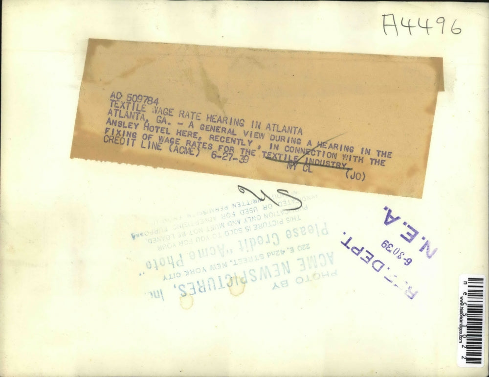 1939 Press Photo Textile wage rate hearing in Atlanta.