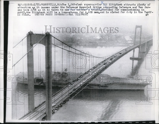 1961 Press Photo Top view of a 1,069-foot bridge.