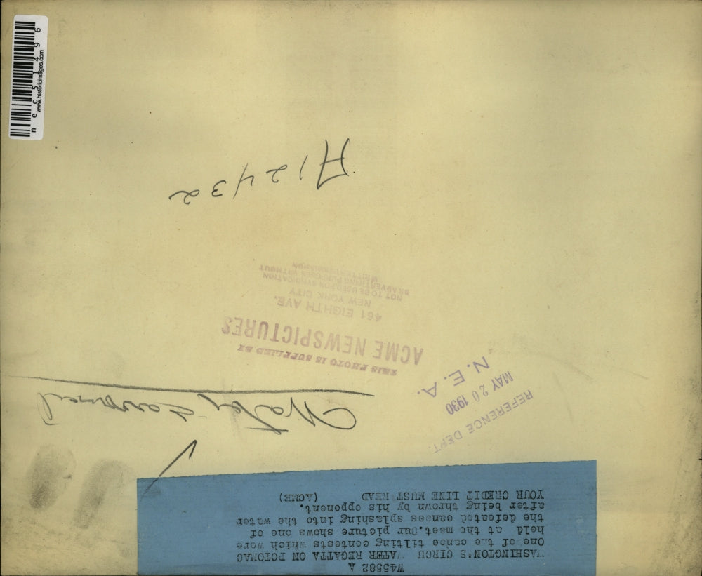 1930 Press Photo Washington's Circus Water Regatta on Potomac - nec51496