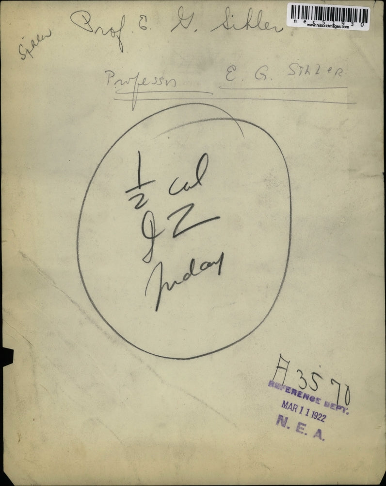 1922 Press Photo Professor EG Siller Poses