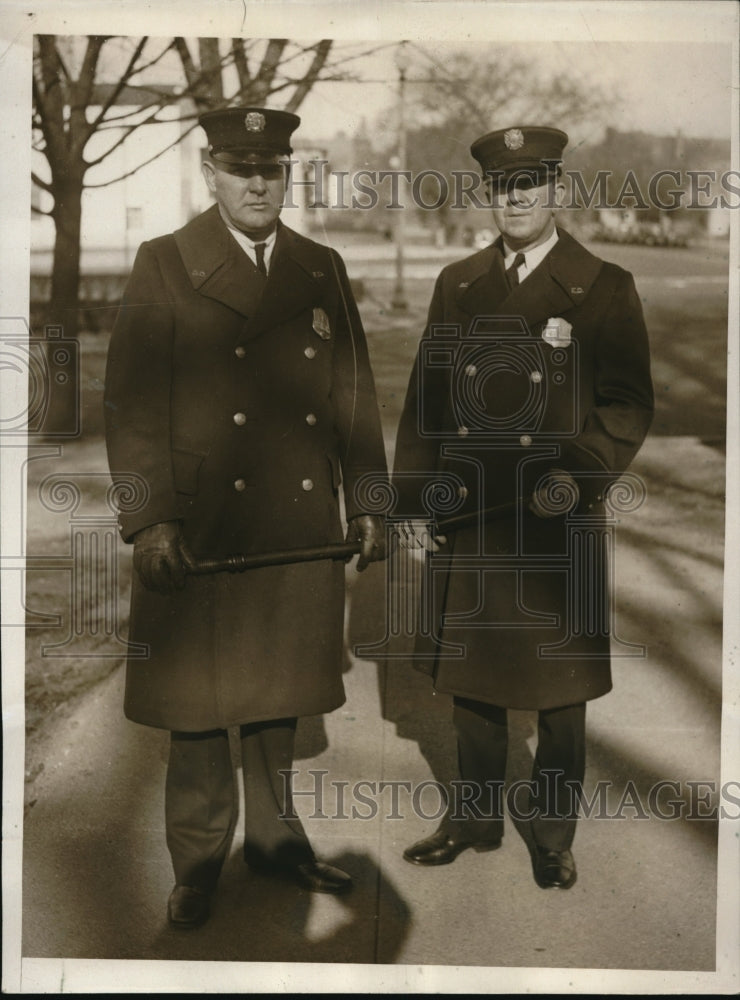 1932 Press Photo Capital Firemen Patrol Amidst Great Depression Hunger Marchers